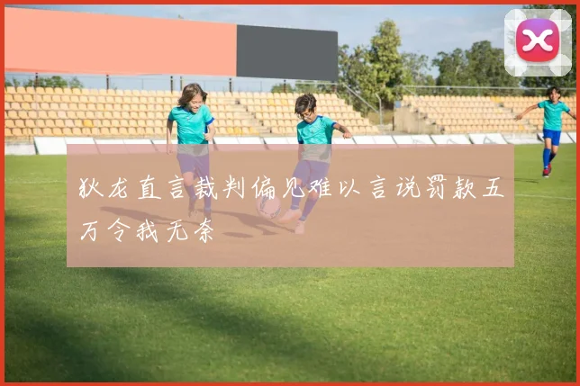狄龙直言裁判偏见难以言说罚款五万令我无奈